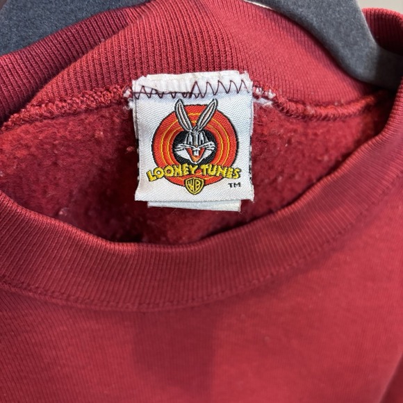 Vintage Looney Tunes Women's Taz Sweatshirt Crewneck Size XL Red Made in USA - Picture 5 of 9